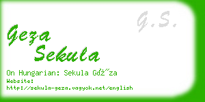 geza sekula business card